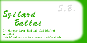 szilard ballai business card